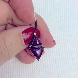 Sterling silver drop earrings Rubies